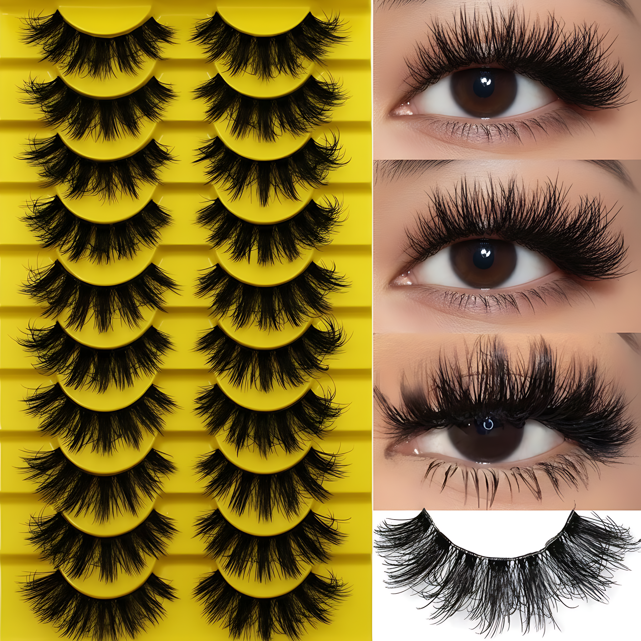 10 Pairs Fluffy 3D False Lashes